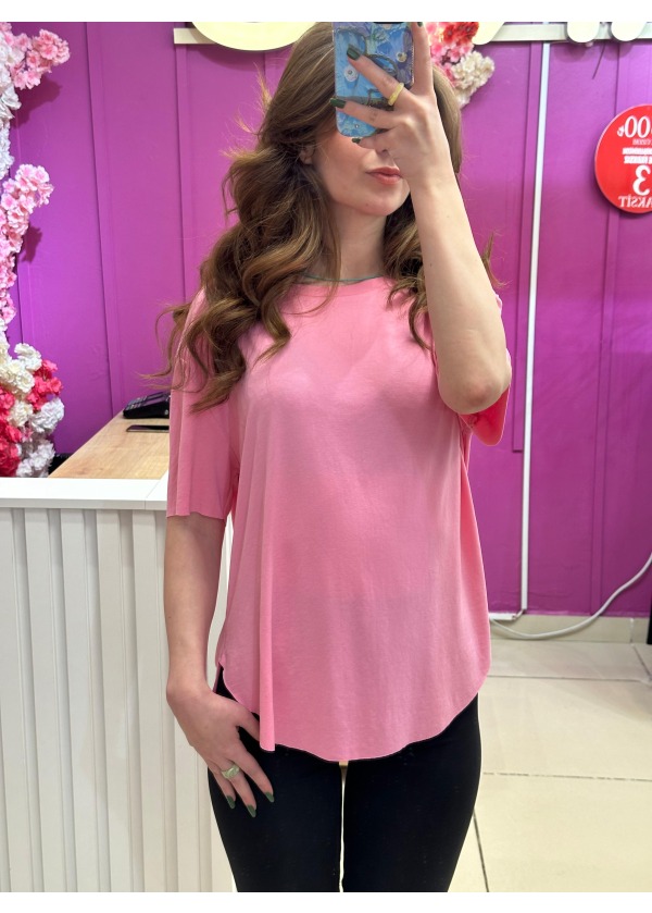  OYSHO BASIC T-SHIRT PUDRA PEMBE