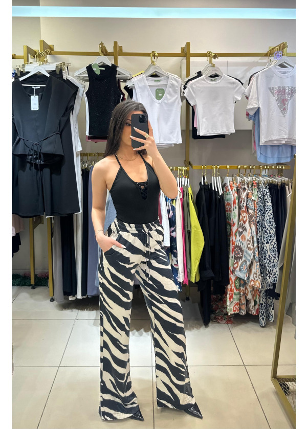 İPEKSİ SATEN ZEBRA PANTOLON