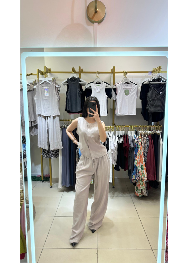 PREMIUM TENSEL VİZON RENK YELEK PANTOLON TAKIM